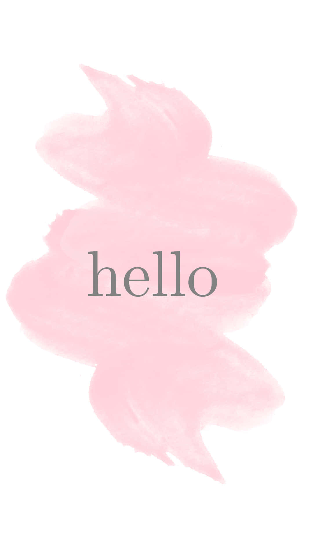 Hello - Pink Watercolor Brushstroke Wallpaper
