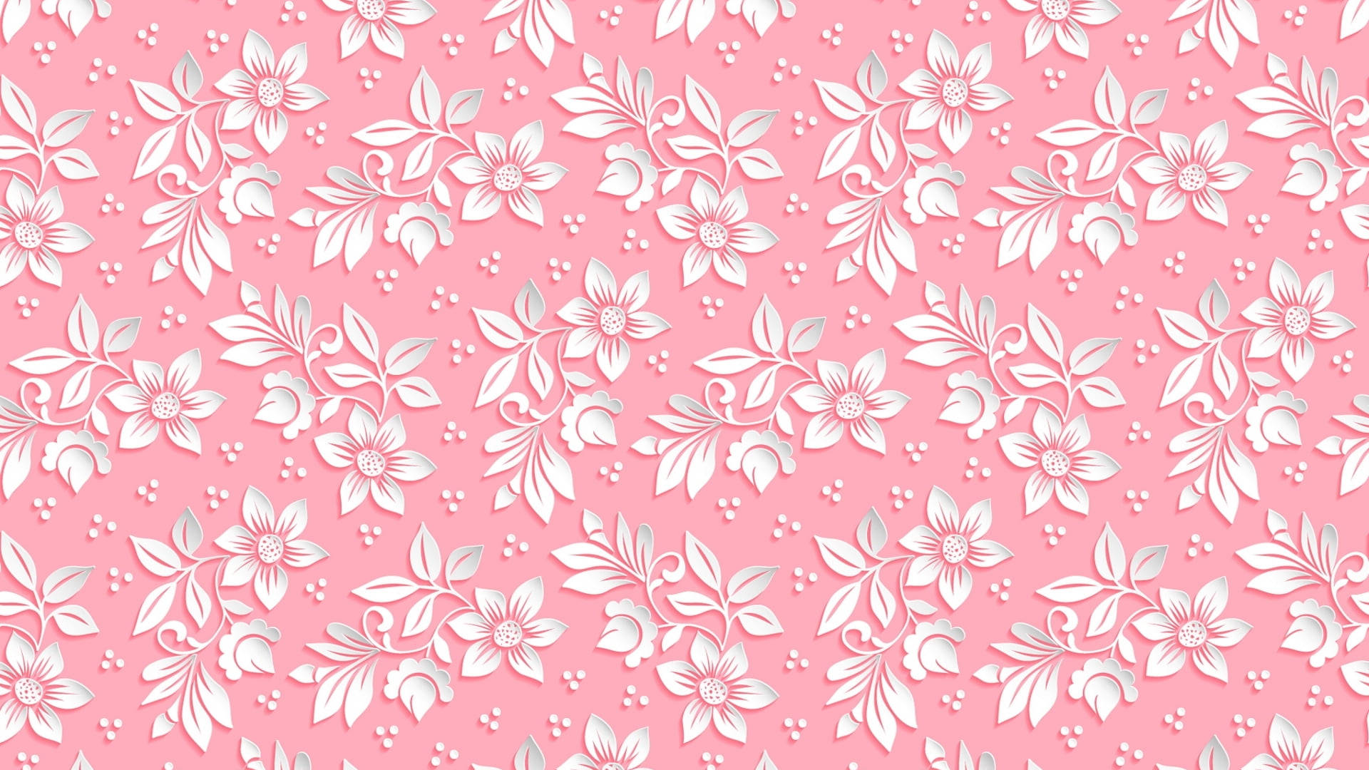 Wallpaperpapel De Parede Para Computador Com Flores Rosa E Brancas. Papel de Parede