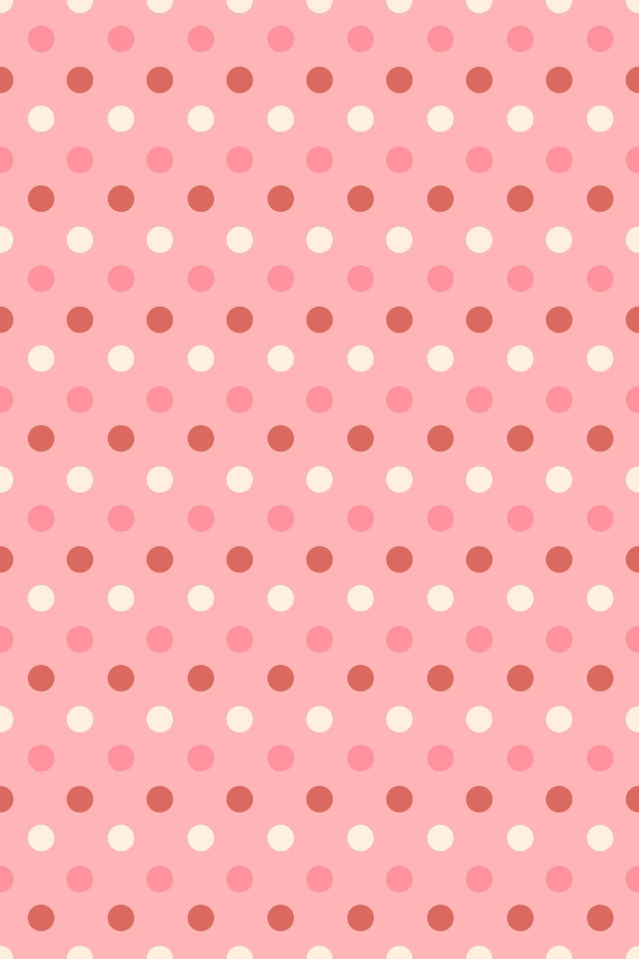 Different Shades Of Pink And White Polk Dot Wallpaper