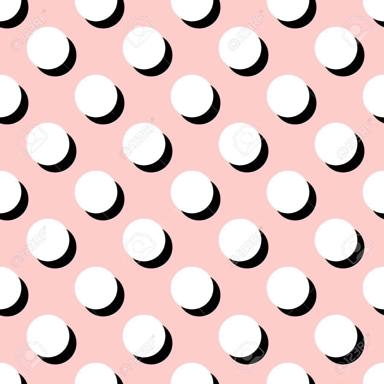 A Pink Background With Black And White Circles Wallpaper