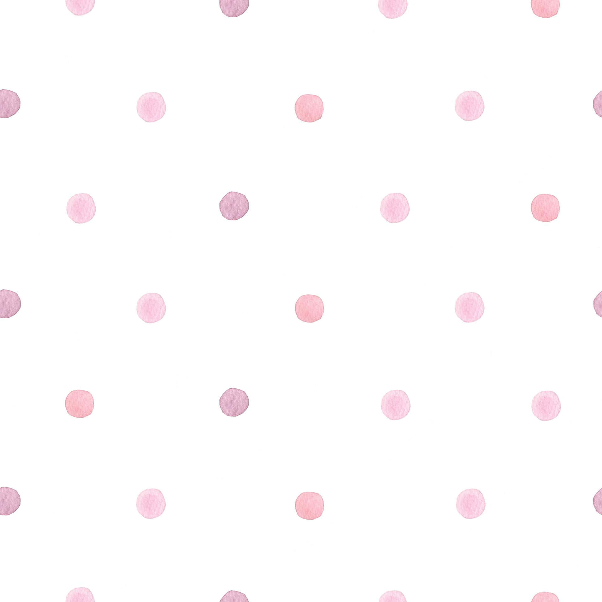 Handpainted Pink And White Polka Dot Wallpaper