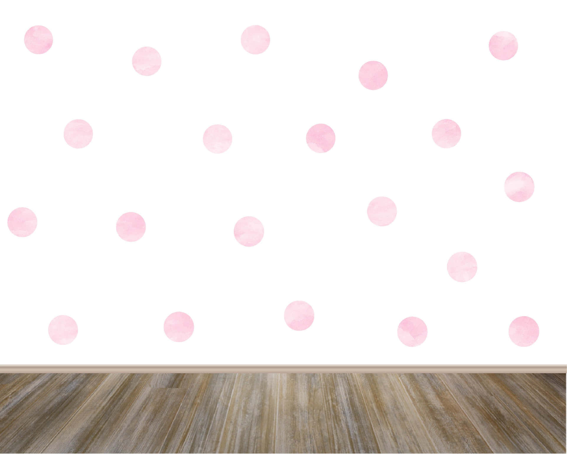 Pretty pink and white polka dots Wallpaper