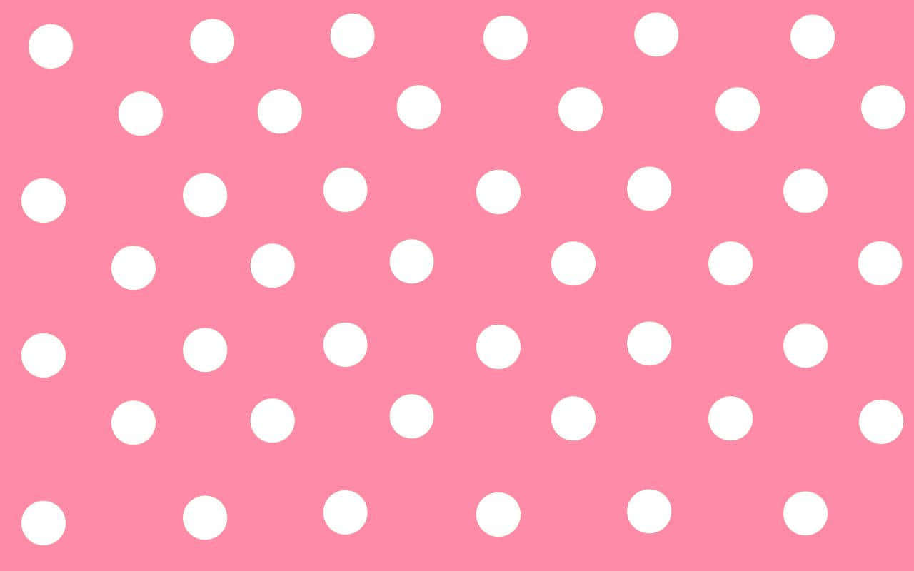 Bubble Gum Pink Og Hvid Polka Dot Damask Tapet Wallpaper