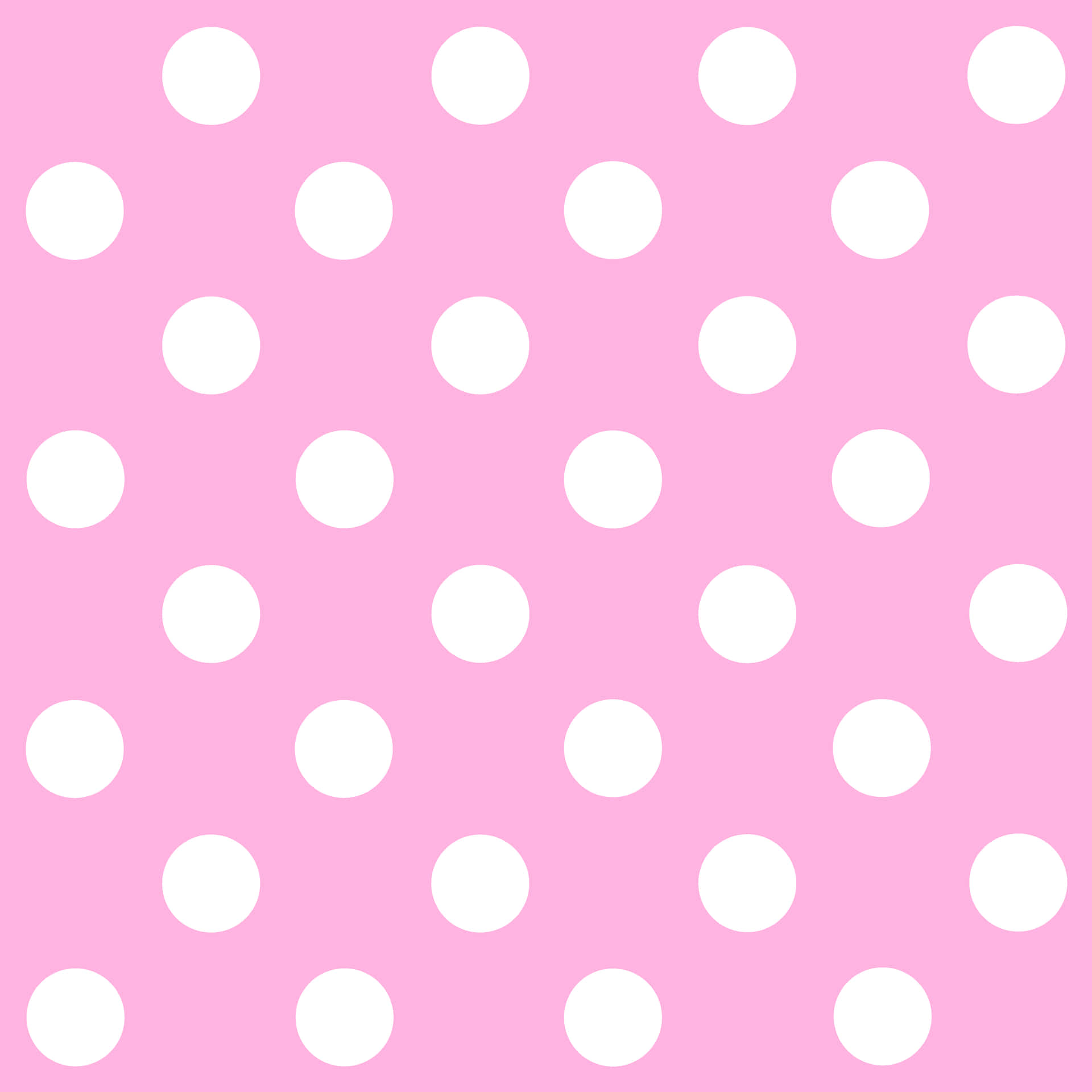 Fun Pink And White Polka Dot Pattern Wallpaper