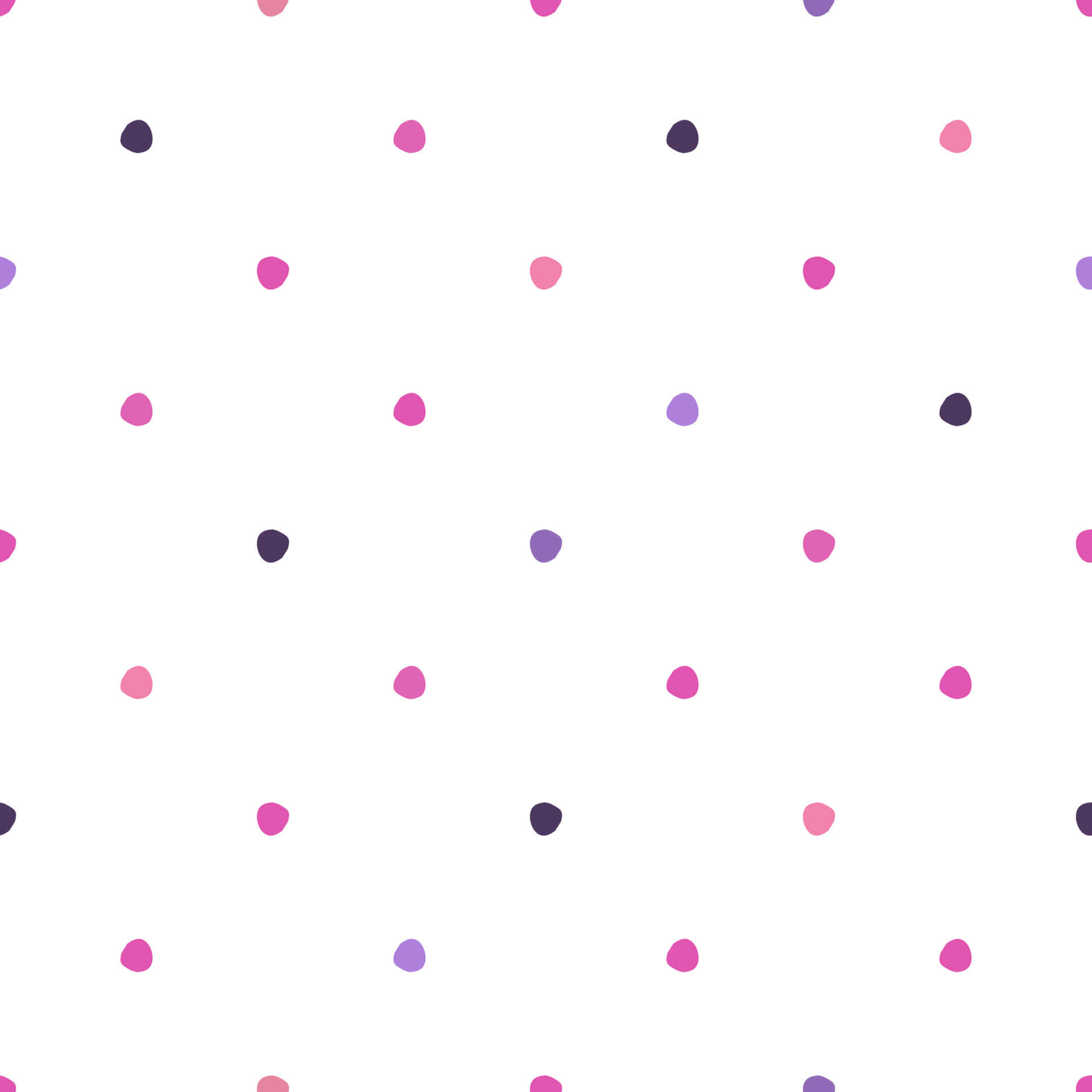Seamløs pink og hvid polka dot mønster Wallpaper