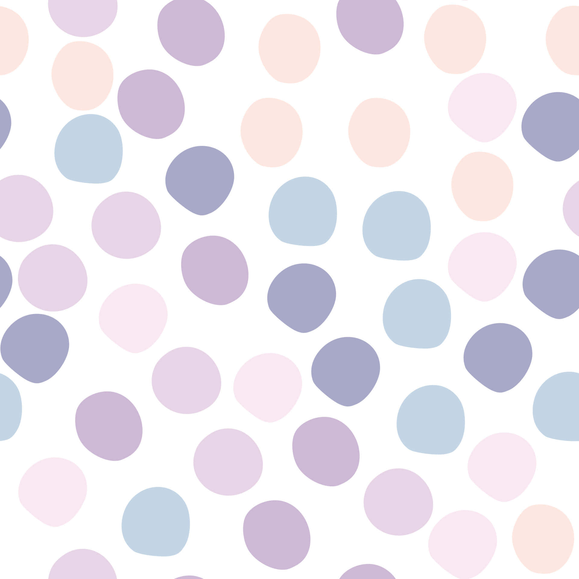 “A cheerful pattern of pink and white polka dots.” Wallpaper