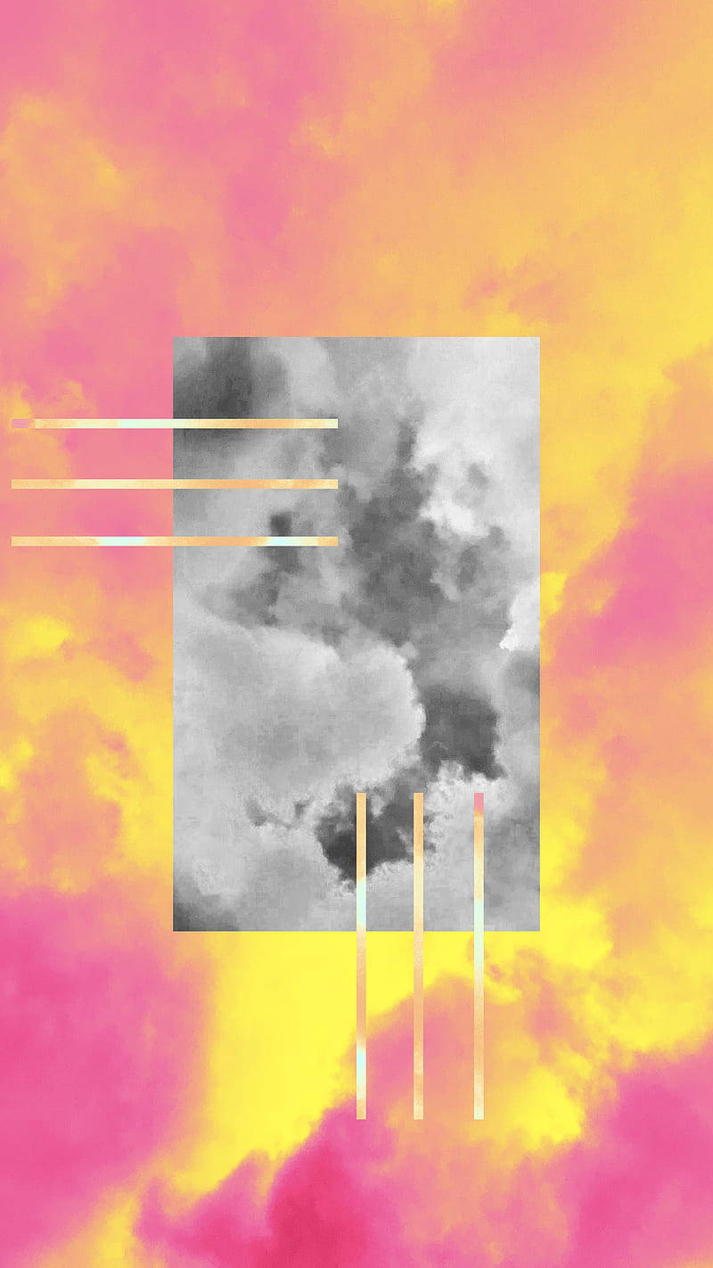 Pink And Yellow Psychedelic Cloud Background