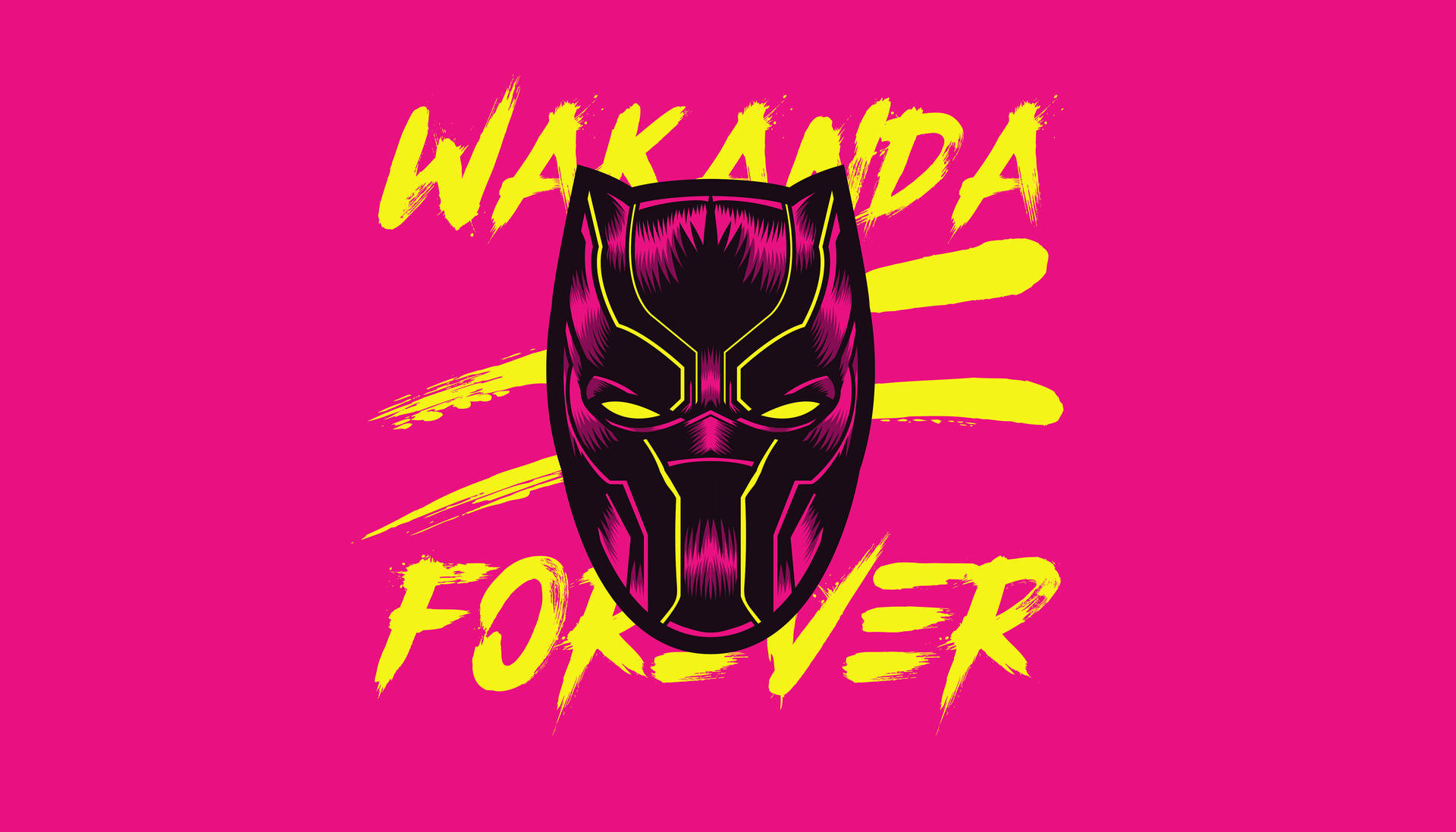 Pinkesund Gelbes Wakanda Forever Logo Wallpaper