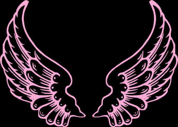 Pink Angel Wings Vector Illustration PNG