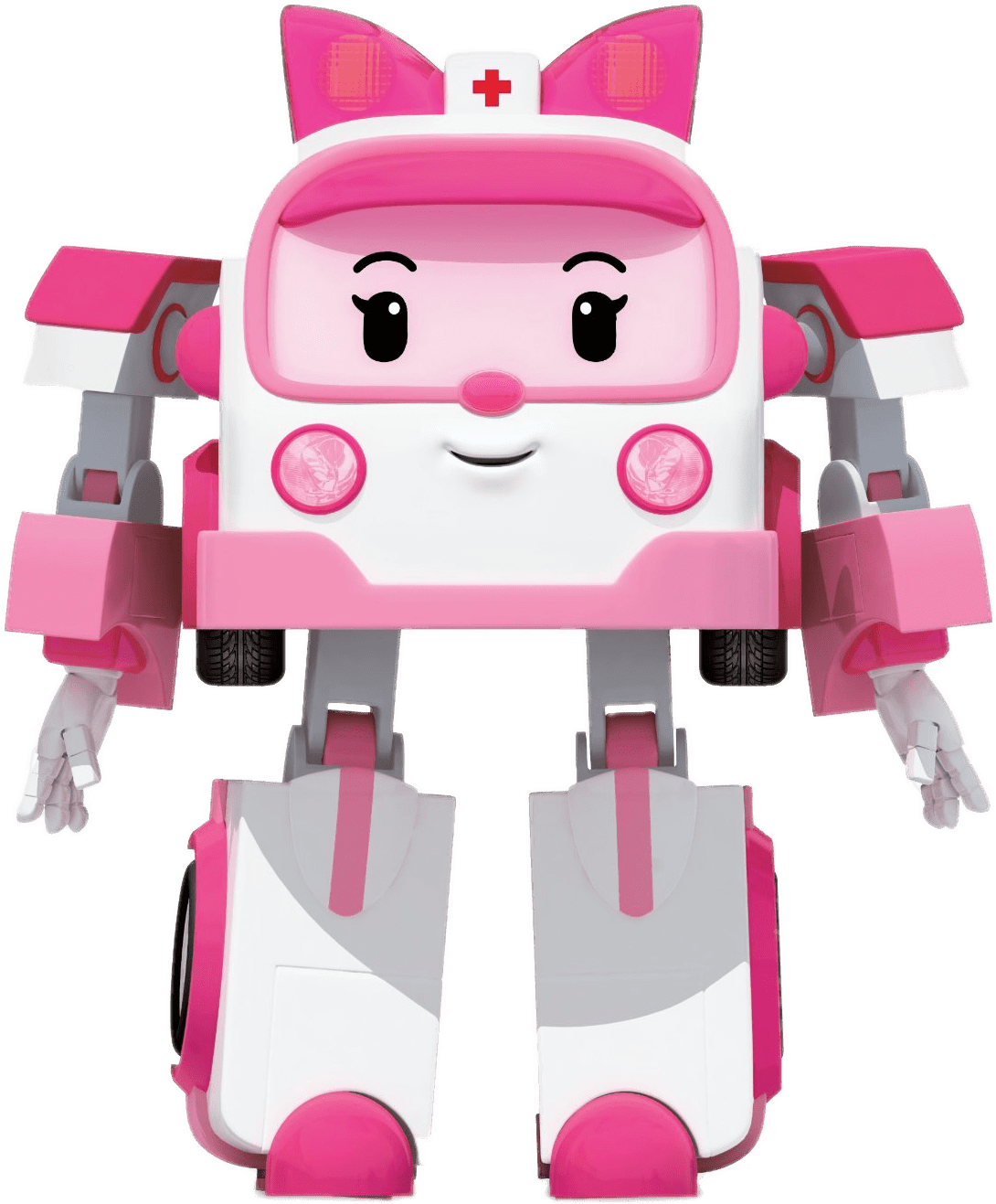 Pink Animated Ambulance Robot PNG