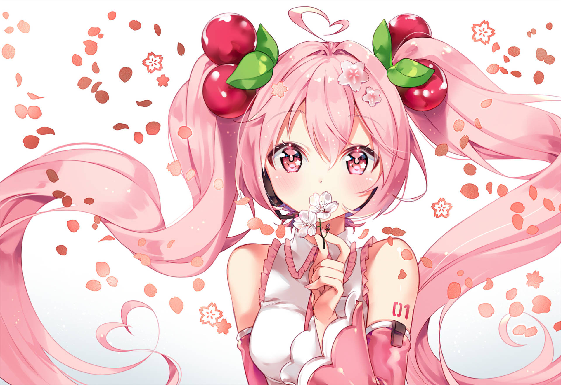 Pink Anime Aesthetic Cherry Miku Wallpaper