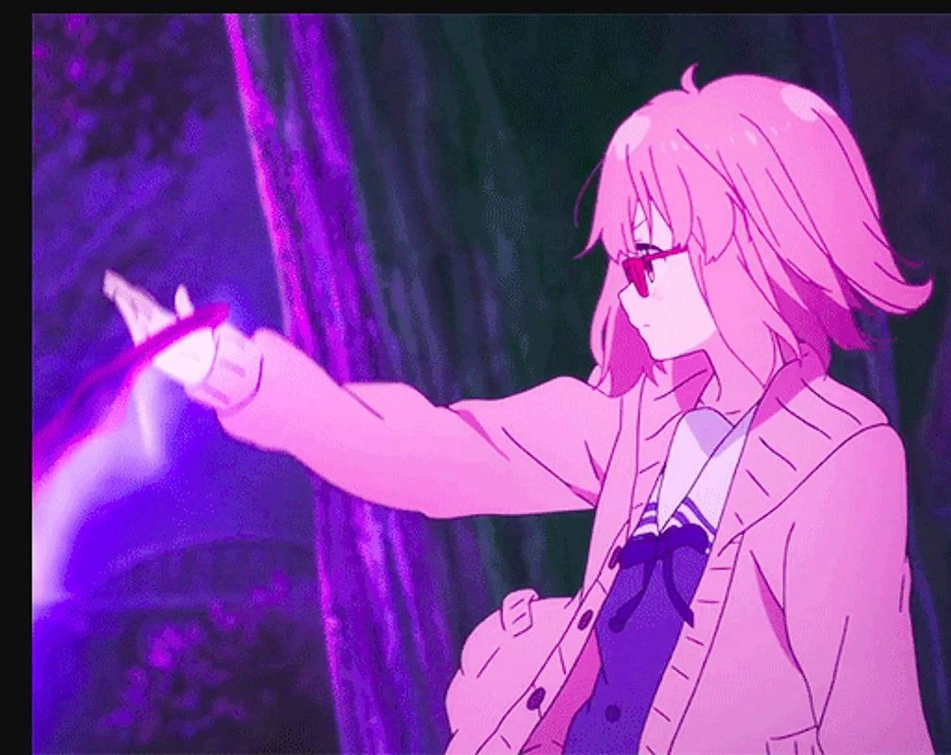 Pink Anime Aesthetic Girl Background