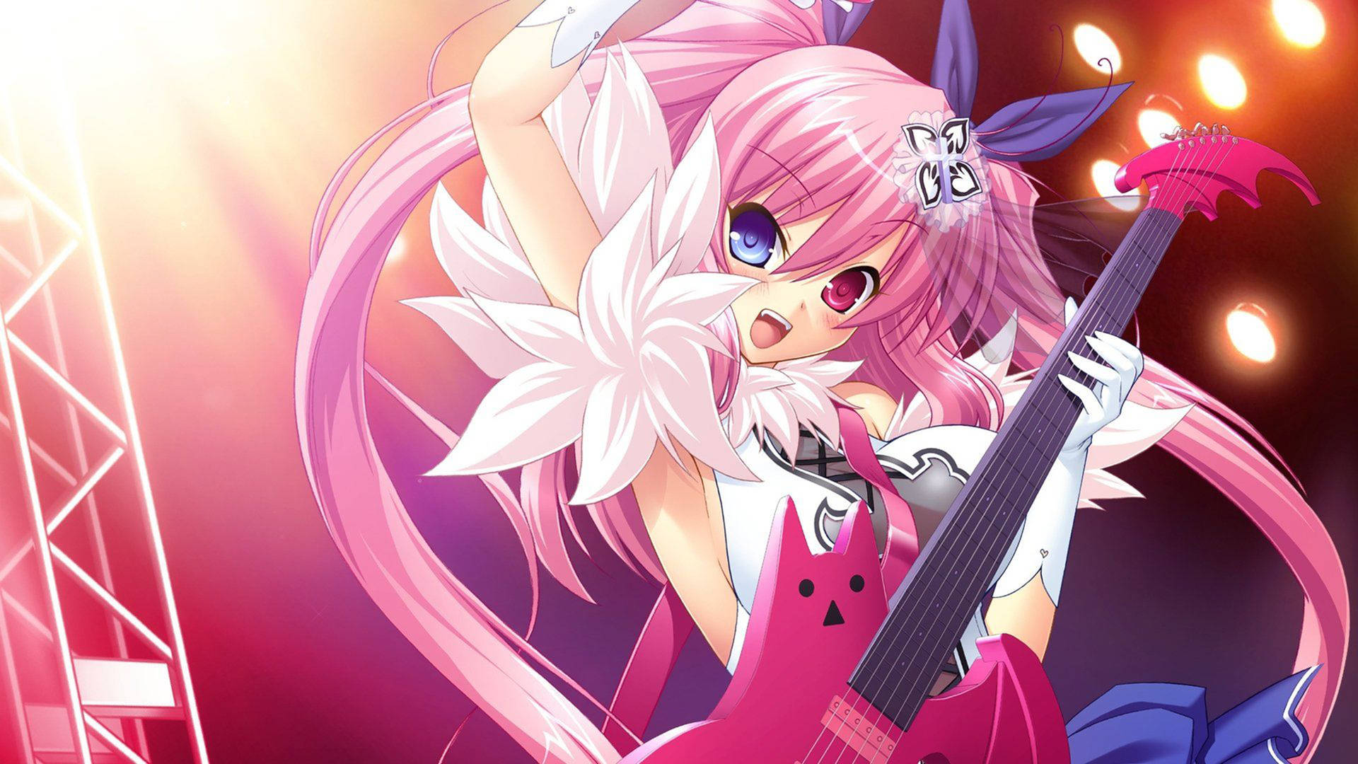 Pink Anime Aesthetic Rockstar Girl Wallpaper