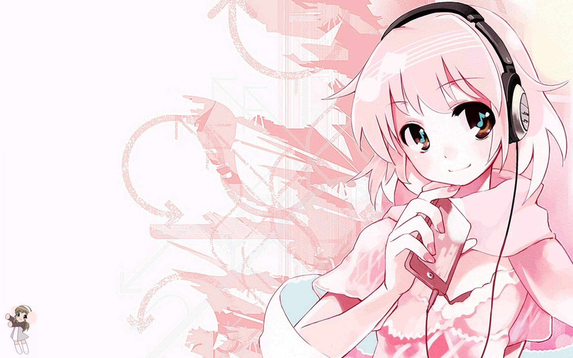 Pink Anime Aesthetic Sonico Wallpaper