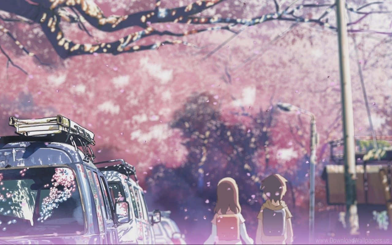 Enjoy the vibrant and surreal beauty of Pink Anime!