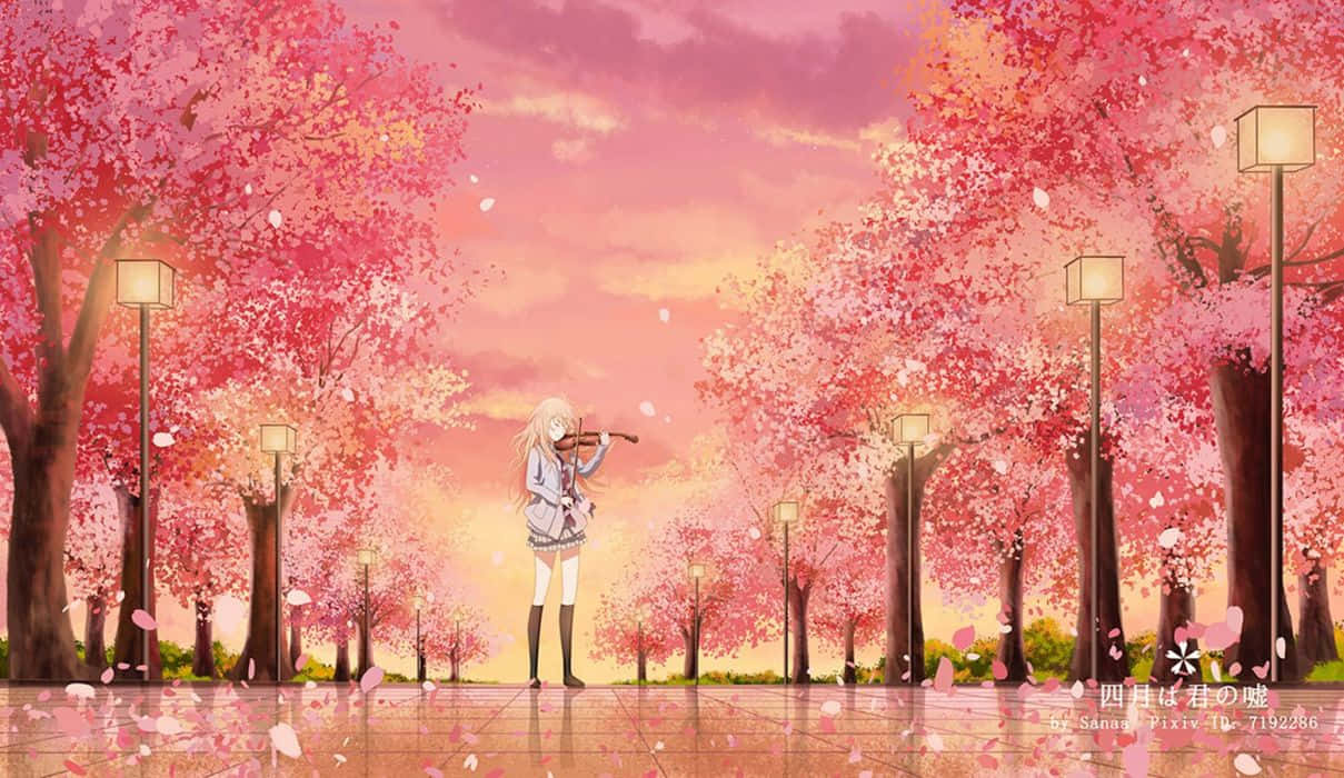 Sueñaen Grande Y Explora Tu Imaginación Con Este Cautivador Fondo Anime De Color Rosa.