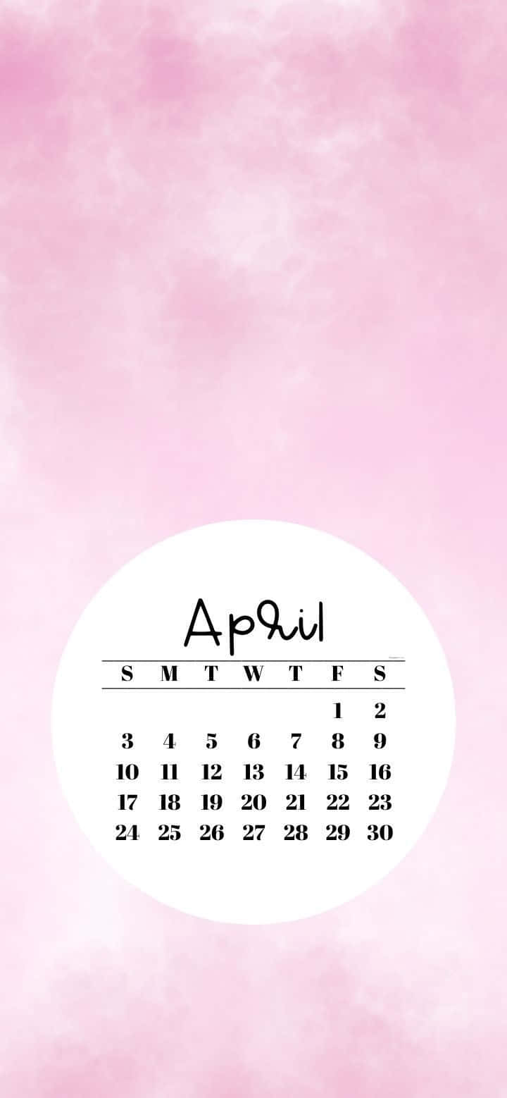 Pink April Calendar Background Wallpaper
