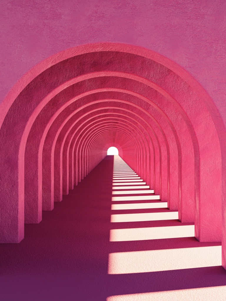 Pink Arched Tunnel Perspective.jpg Wallpaper