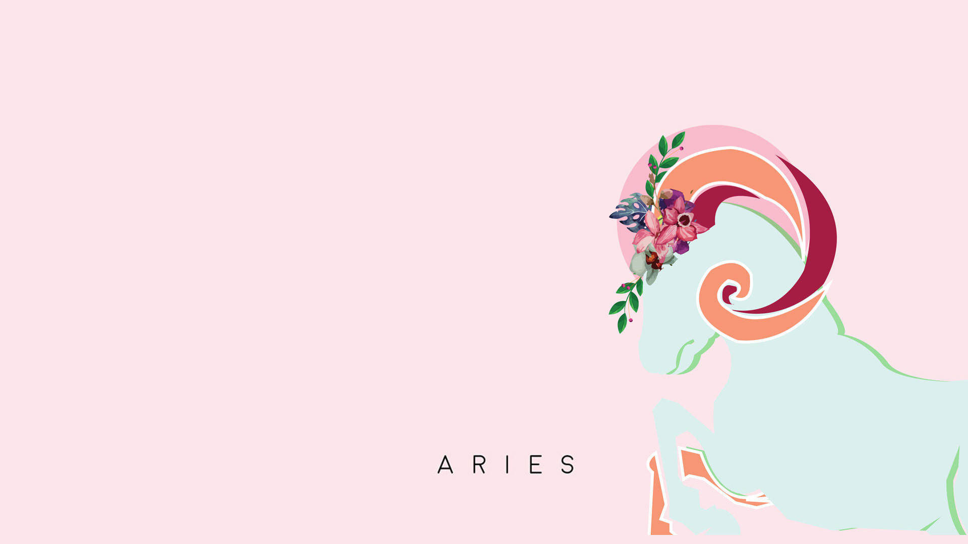 Artedigital Estético De Aries Color Rosa. Fondo de pantalla
