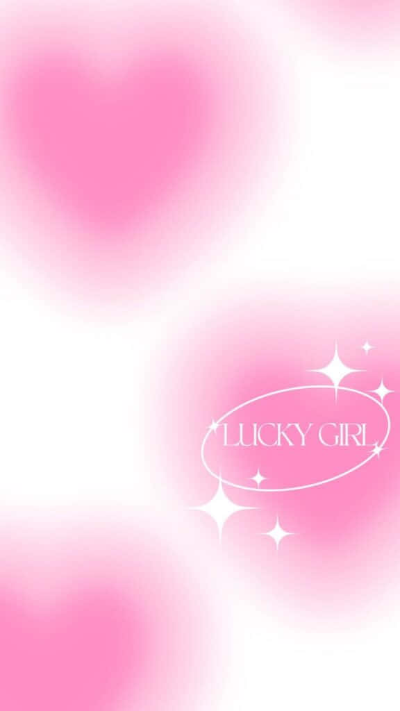Pink Aura Lucky Girl Background Wallpaper