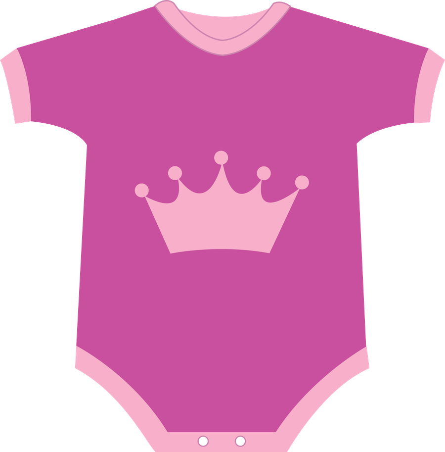 Pink Baby Onesiewith Crown Graphic PNG