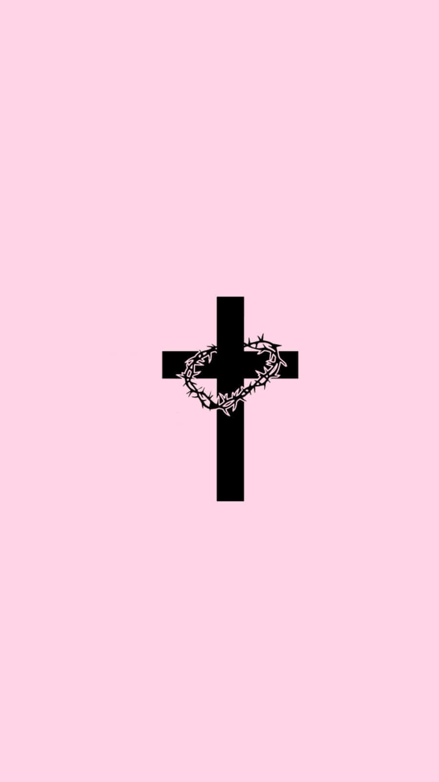 Pink Background Christian Cross Wallpaper