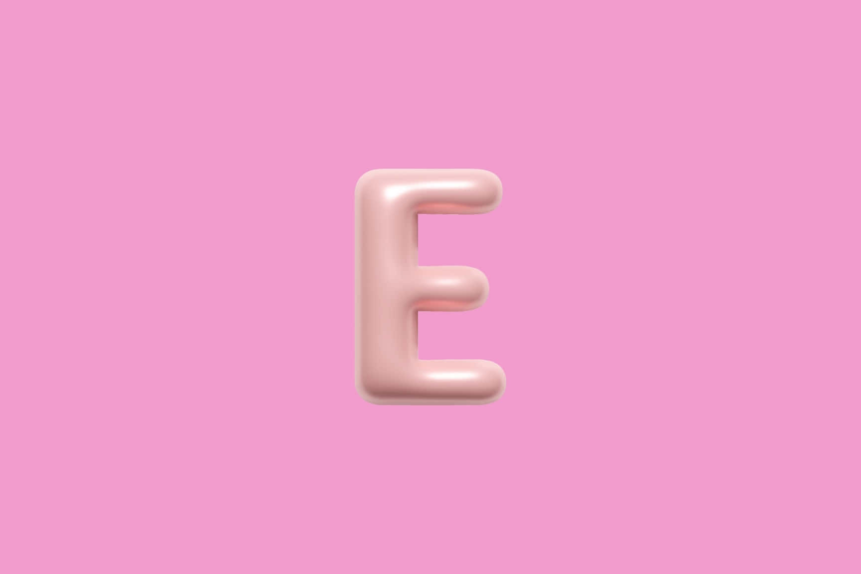 Pink Background Glossy Letter E Wallpaper