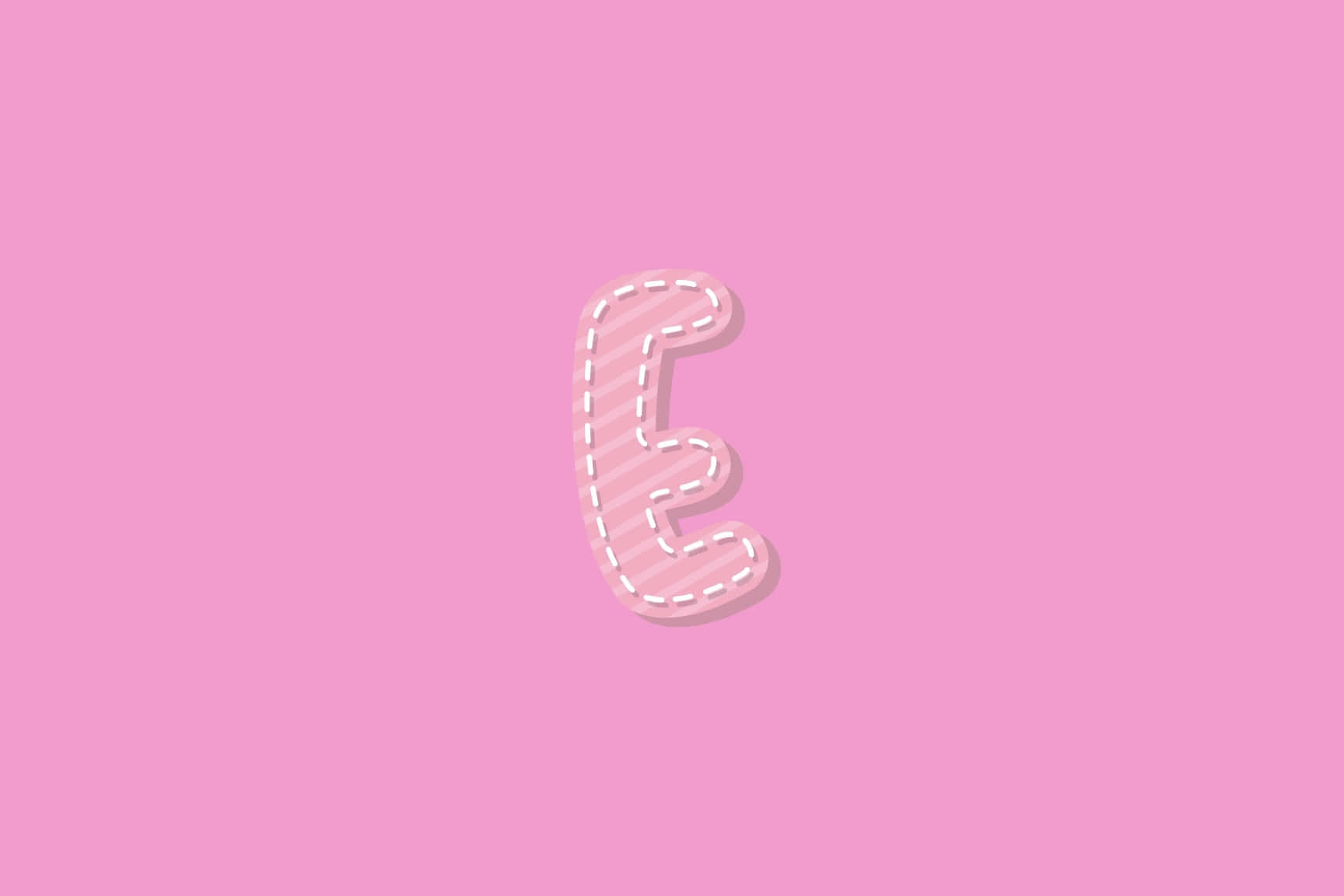Pink Background Preppy Letter E Wallpaper