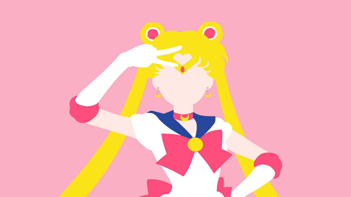 Pink Background Sailor Moon Salute Wallpaper