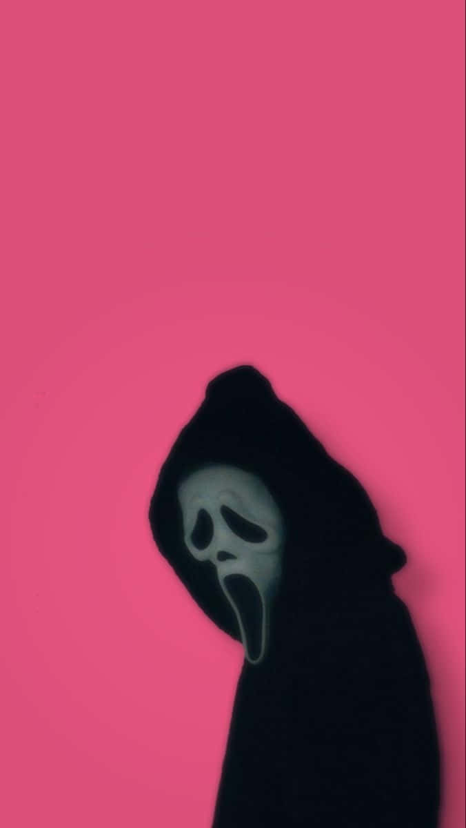 Pink Background Scream Mask Wallpaper