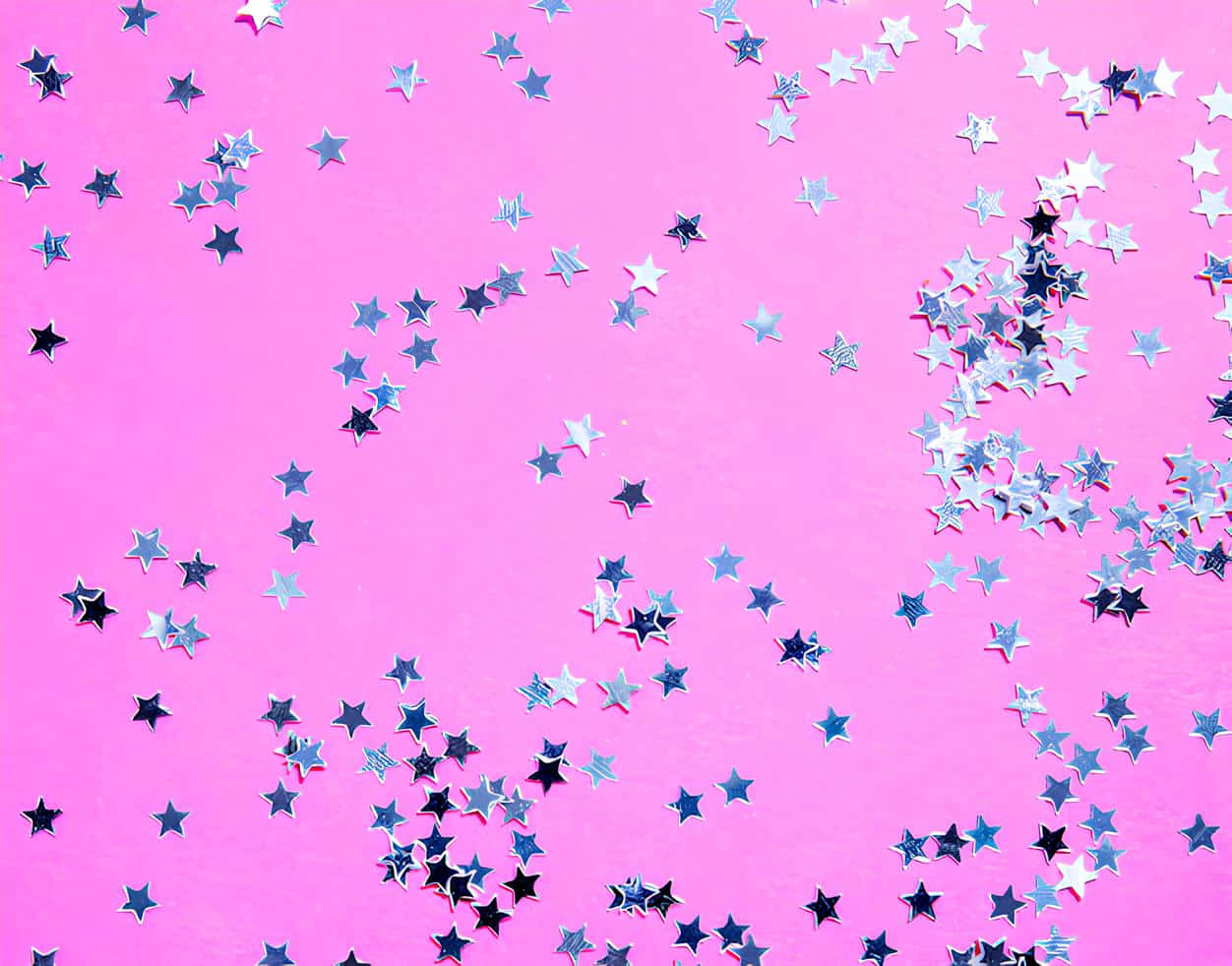 Pink Background Silver Stars Wallpaper