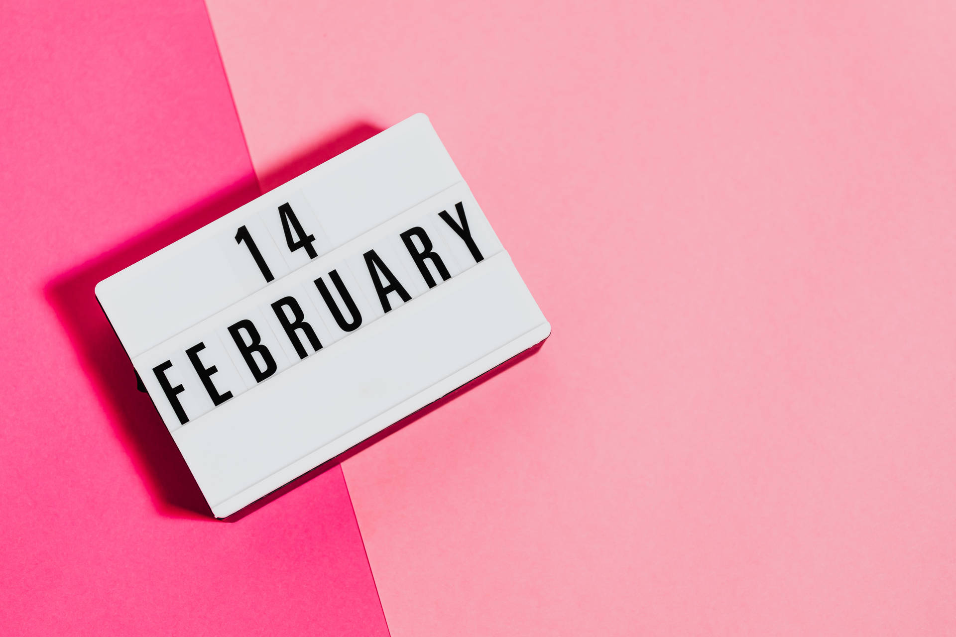 Pink Background With February Date Wallpaper