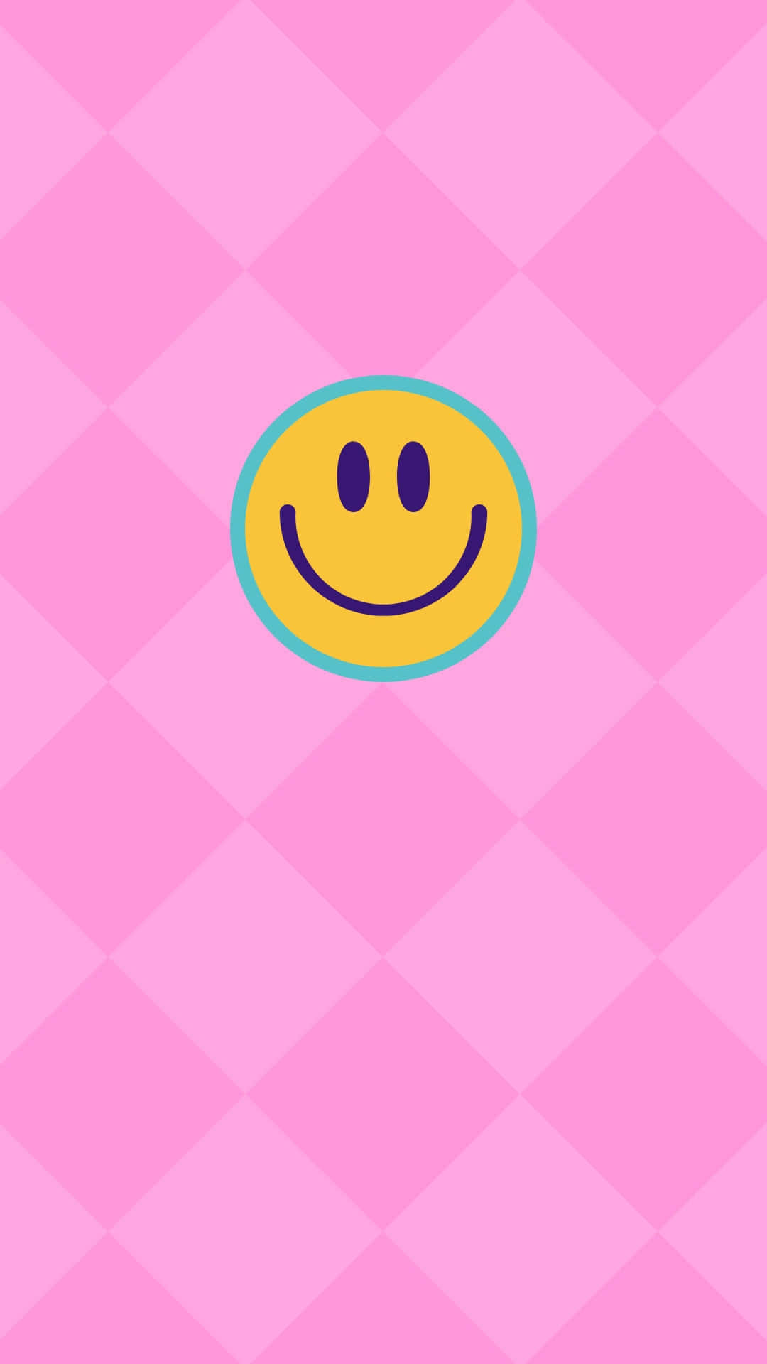 Pink Background Yellow Smiley Face Wallpaper