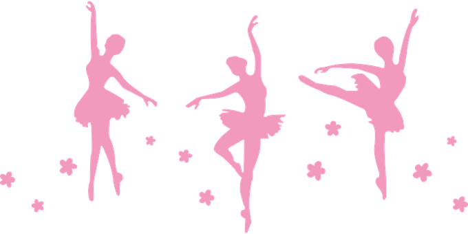 Pink_ Ballet_ Dancers_ Silhouettes PNG