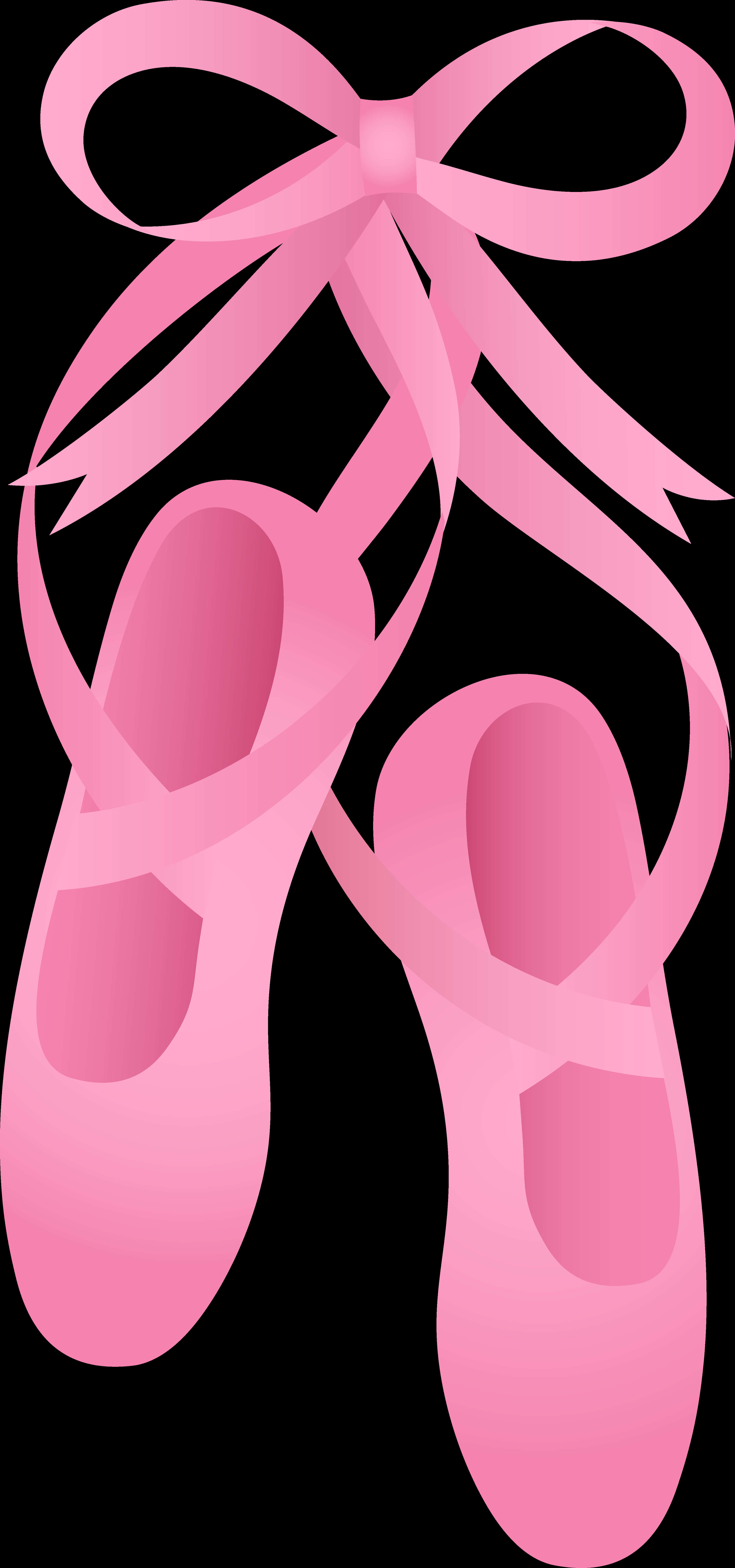 Pink Ballet Shoes Illustration PNG