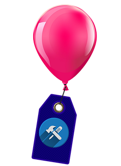 Pink Balloon With Tag Icon PNG