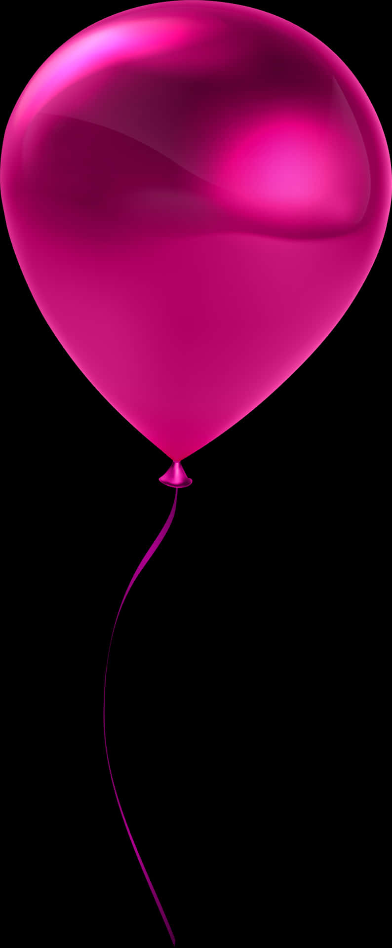 Pink Balloonon Black Background PNG