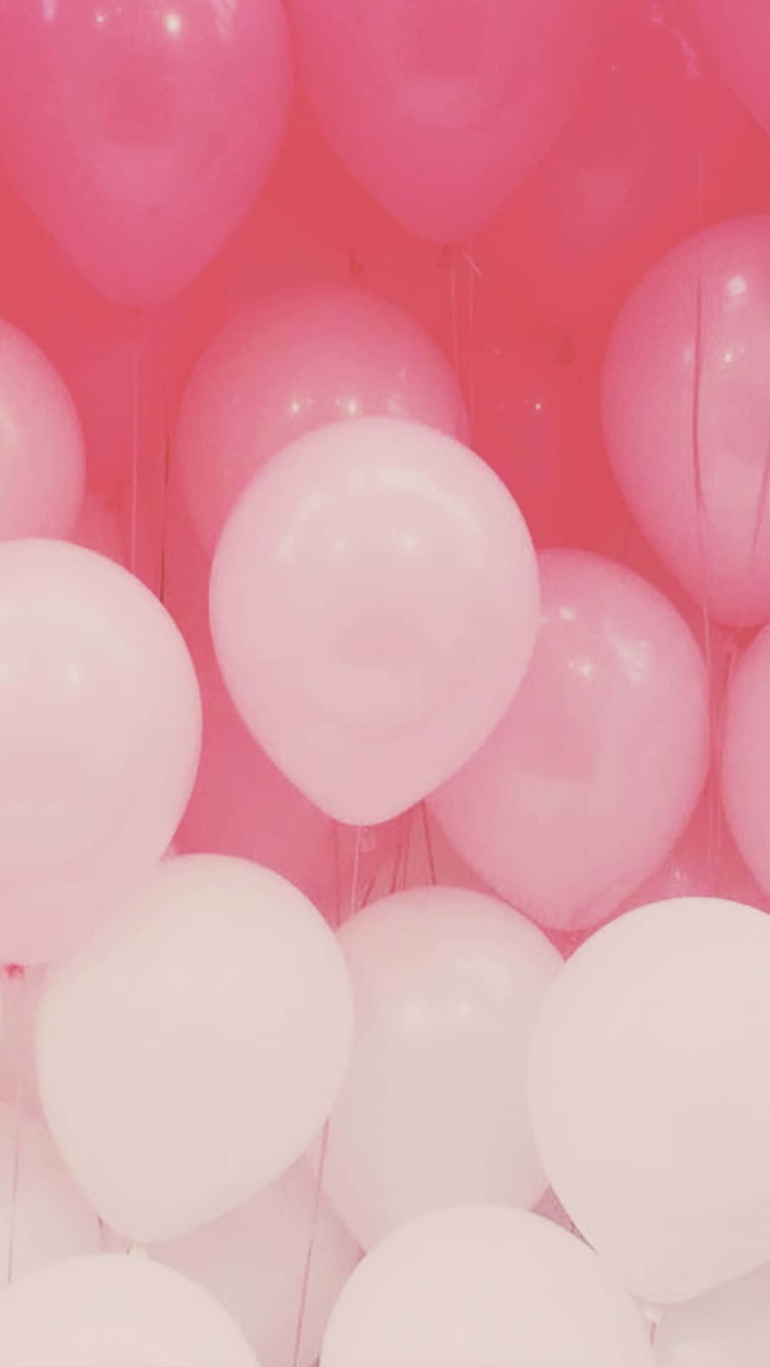 Pink And White Balloons In A Pink And White Background