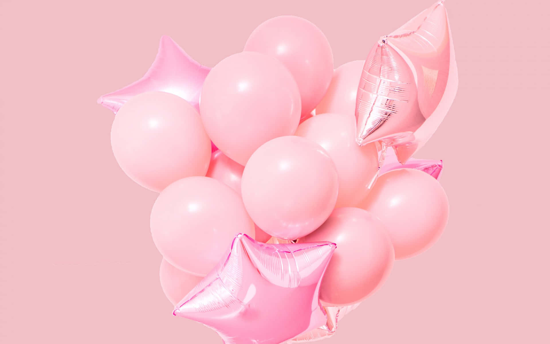 Pink Balloons On A Pink Background