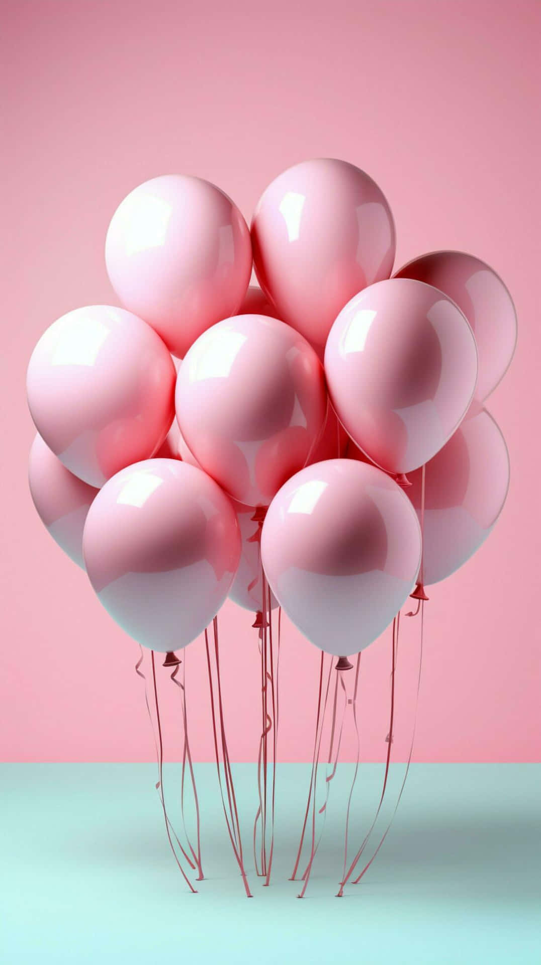 Pink Balloons Celebration Aesthetic Wallpaper