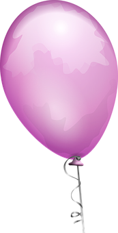 Pink Balloonwith Ribbon PNG