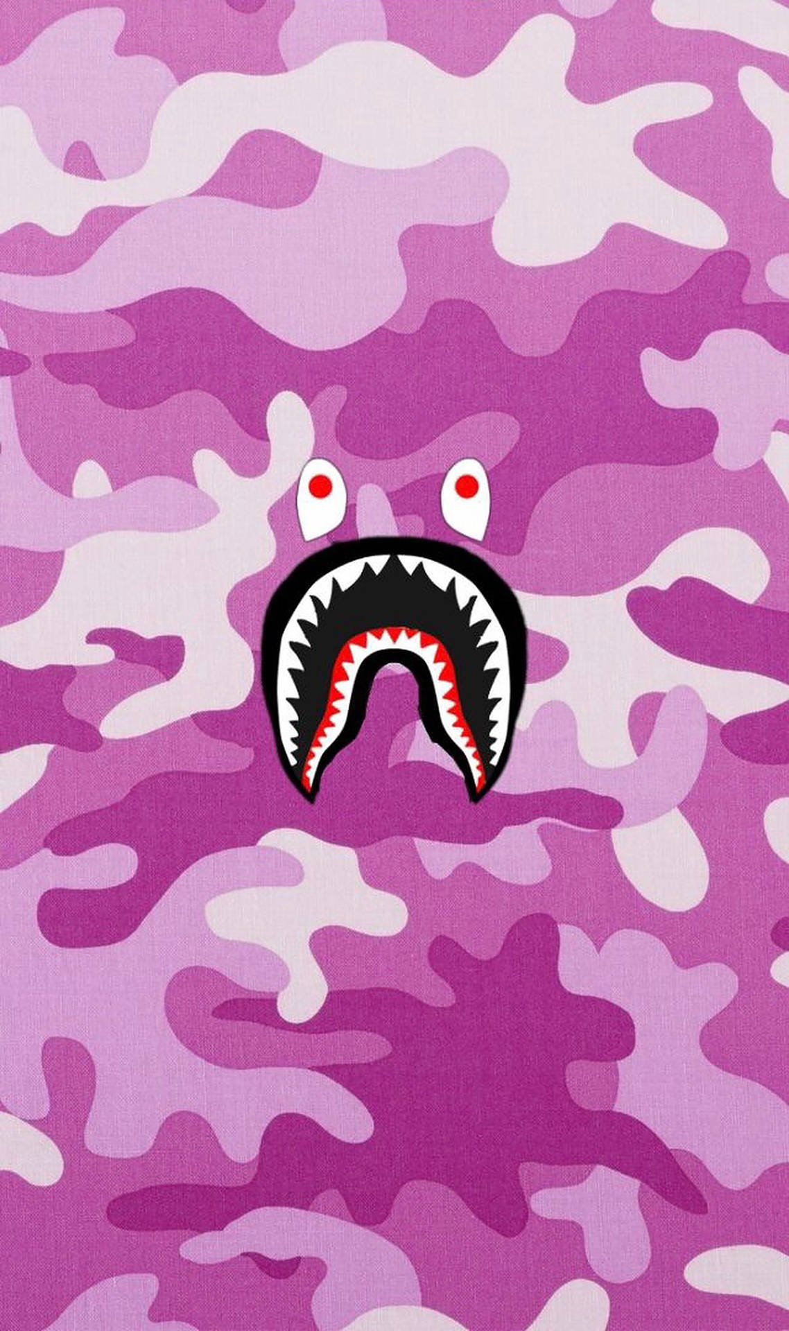 Pink Bape Shark Logo Wallpaper