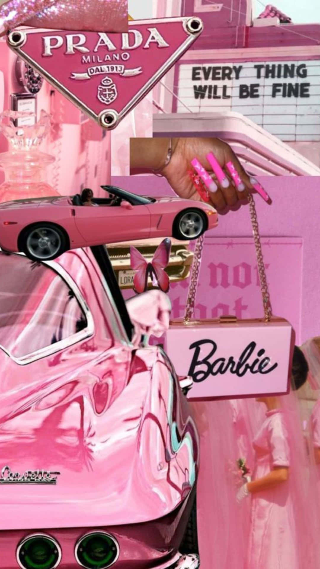 Pink Barbie Aesthetic Collage Wallpaper