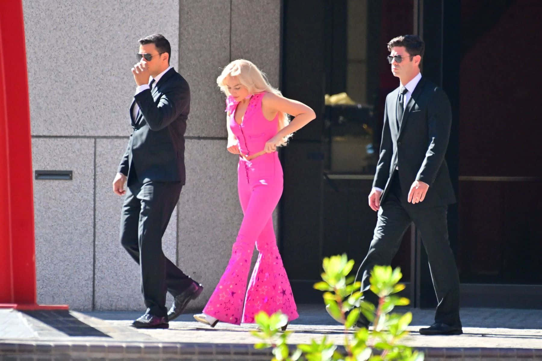 Pink Barbie Aestheticwith Bodyguards Wallpaper