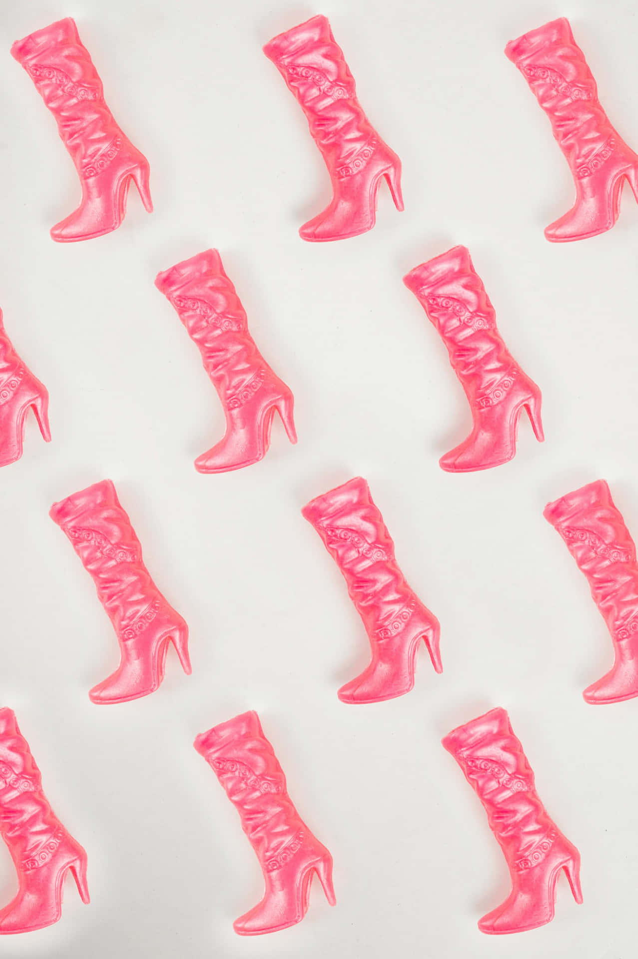 Pink Barbie Boots Pattern Wallpaper