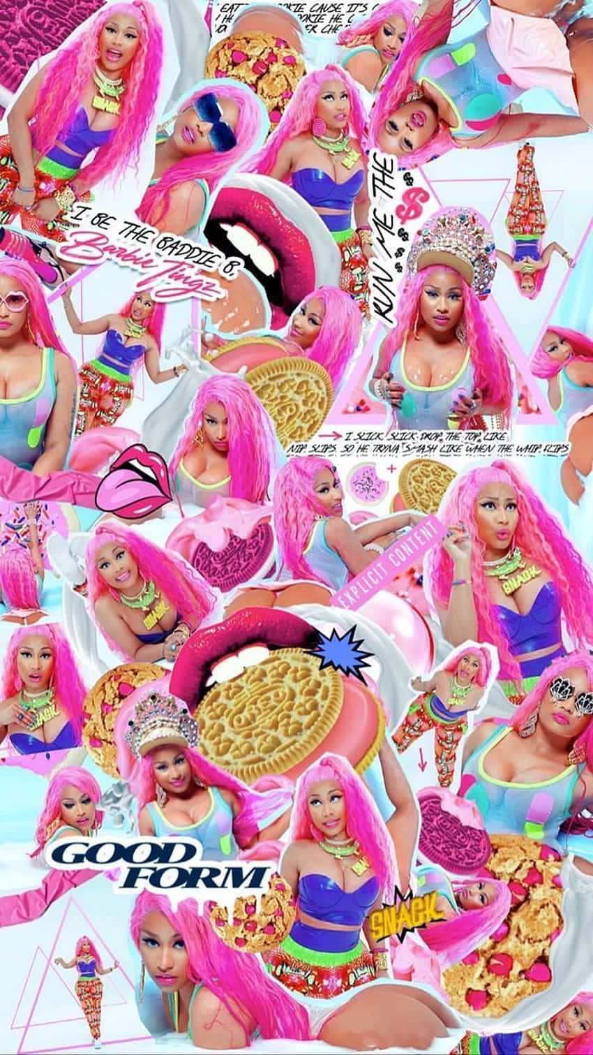 Pink Barbie Collage Aesthetic Wallpaper