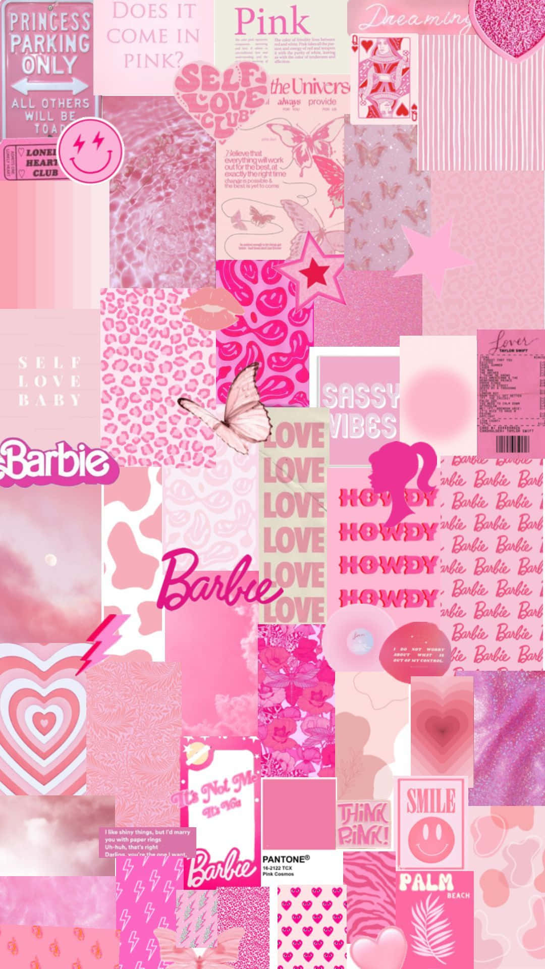 Download Pink Barbie Collage Wallpaper Wallpaper | Wallpapers.com