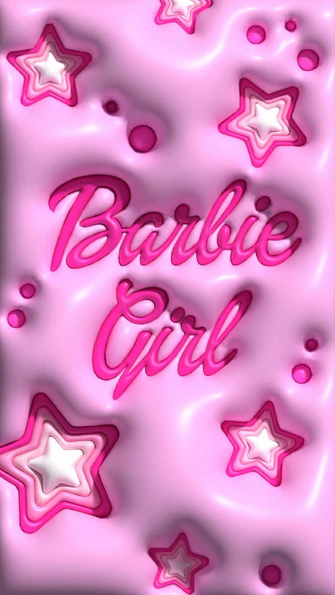 Pink Barbie Girl Graphic Wallpaper
