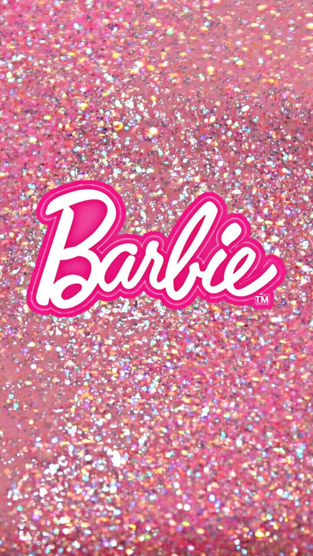 Pink Barbie Glitter Background Wallpaper