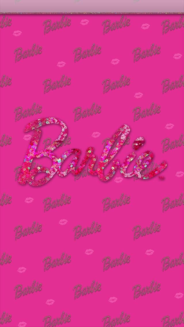 Pink Barbie Glitter Logo Wallpaper